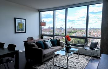 Furnished Living Room at Reside on Green Street Apartments, 504 N Green St, 60642